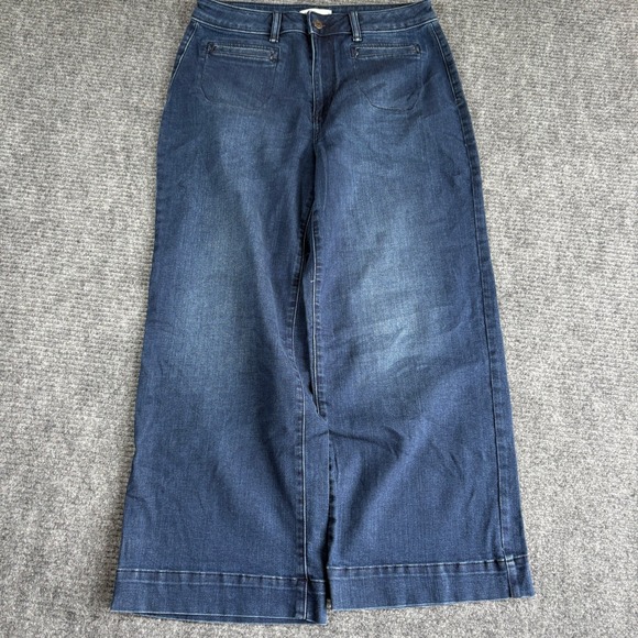 Sonoma Goods For Life Denim - Sonoma Goods For Life Womens Dark Wash Wide Leg Denim Jeans Size 12 Blue